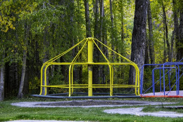 Beautiful Shot Some Colorful Workout Equipment Park Day — Stockfoto