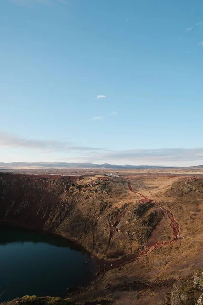 在晴朗的天空下 冰岛蓝湖地热温泉的美景 — 图库照片