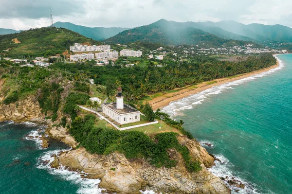 Egy Légi Felvétel Világítótoronyról Maunabóban Puerto Ricóban — Stock Fotó