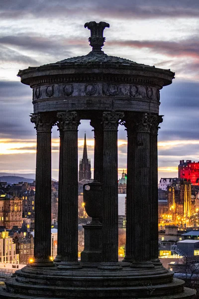 Plano Vertical Del Monumento Dugald Stewart Edimburgo Escocia Reino Unido —  Fotos de Stock