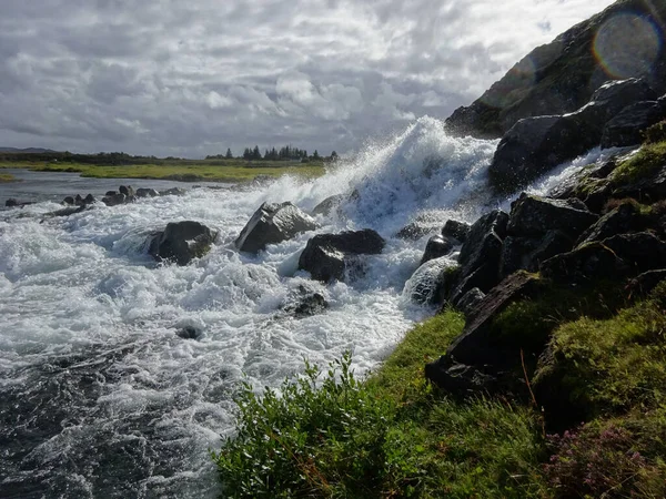 冰岛的Thingvellir国家公园瀑布 — 图库照片