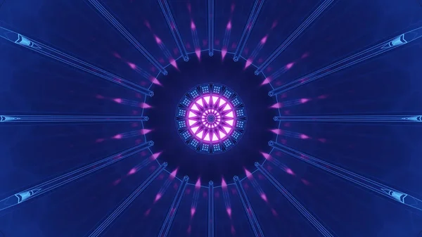 Redare Unui Hol Caleidoscop Futurist Spre Portal Lumini Colorate Neon — Fotografie, imagine de stoc