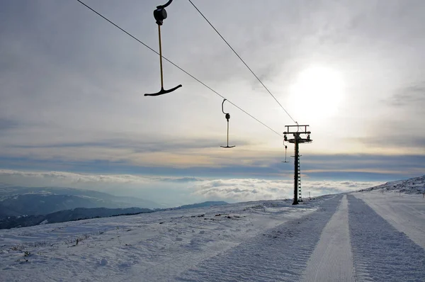 Route Ski Téléphérique Dans Les Montagnes Serbie — Photo