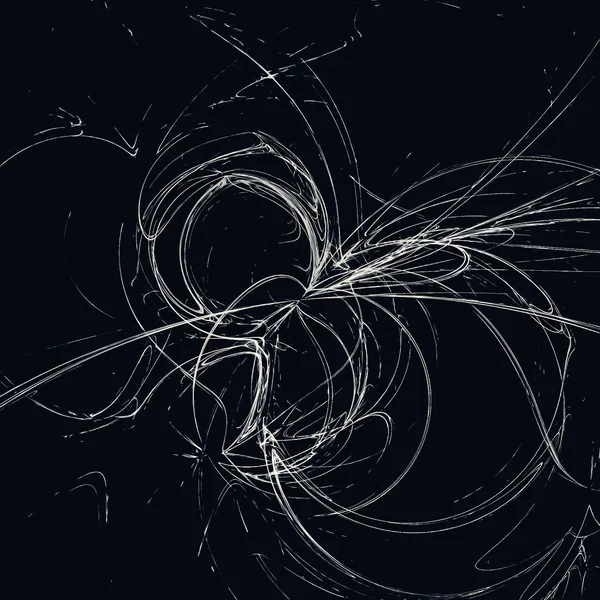 Illustration White Tangled Spirals Black Background — Fotografia de Stock