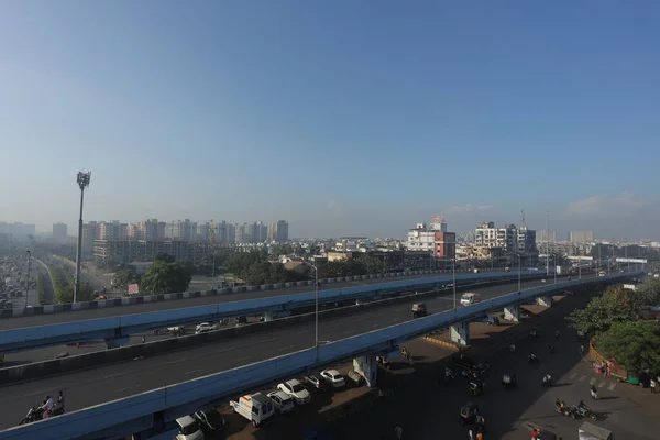 Surat India Жовтня 2021 Гарне Місто Сурат Синім Небом Задньому — стокове фото