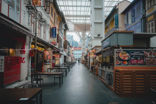 Chinatown Singapore Οκτωβρίου 2021 Άδειος Δρόμος Της Τσάιναταουν Στη Σιγκαπούρη — Φωτογραφία Αρχείου