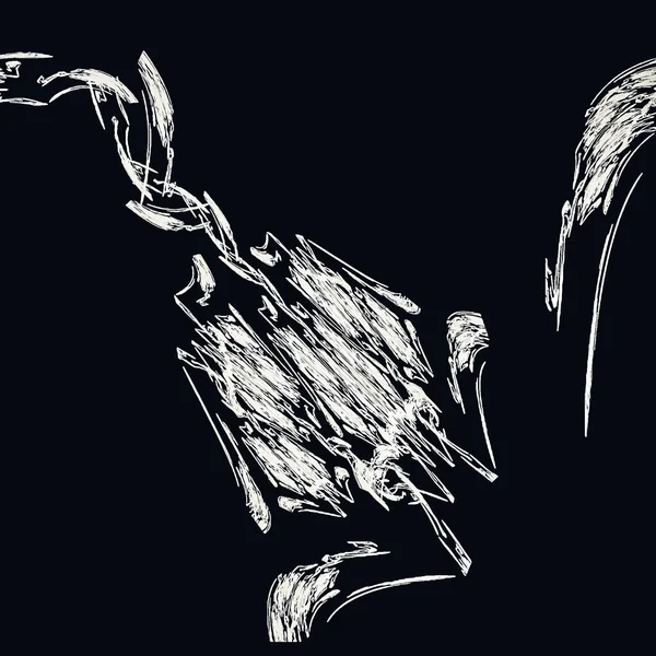 Illustration White Tangled Lines Curves Black Background — Stok fotoğraf