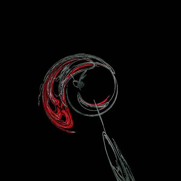 Иллюстрация Запутанных Спиралей Кривых Черном Фоне — стоковое фото