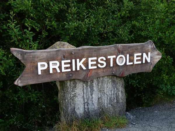 Turistická Značka Preikestolen Stavangeru Norsko — Stock fotografie