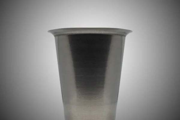 Closeup Shot Steel Glass Gray Background — Stock Photo, Image