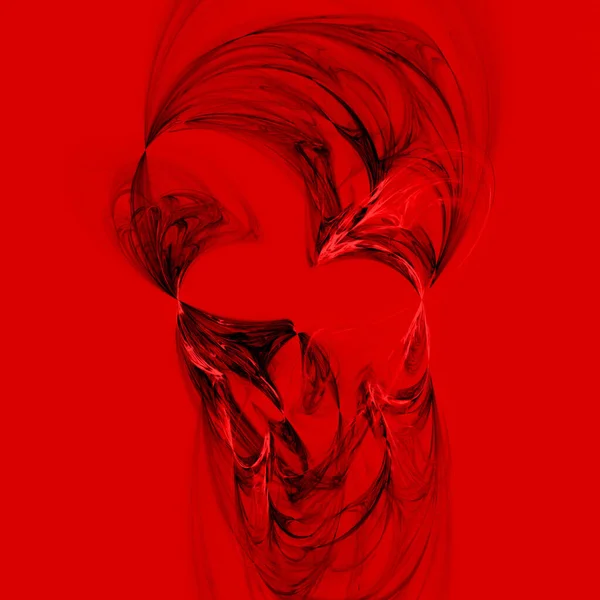 Illustration Ett Abstrakt Mönster Med Trassliga Kurvor Och Spiraler Röd — Stockfoto