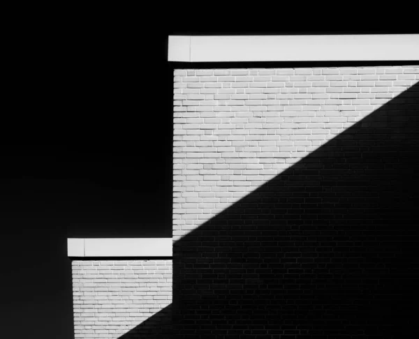 Minimalistische Architectuur Achtergrond Met Een Bakstenen Muur Schaduw — Stockfoto
