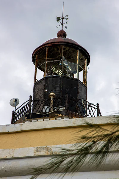 Lighthouse Maunabo Puerto Rico Cloudy Sky — Zdjęcie stockowe