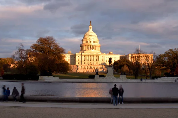 Toma Del Atardecer Del Capitolio Estados Unidos Washington Usa — Foto de Stock