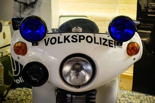 Berlín Německo Dubna 2017 Pohled Zepředu Veteránskou Policejní Motorku Ddr — Stock fotografie