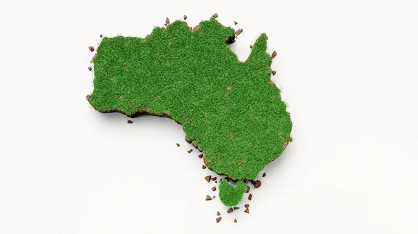 Μια Τρισδιάστατη Απεικόνιση Της Αυστραλίας Χώρα Grass Και Έδαφος Χάρτη — Φωτογραφία Αρχείου