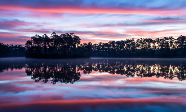 Una Hermosa Puesta Sol Parque Nacional Everglades — Foto de Stock