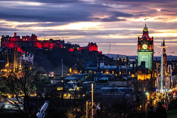 Una Puesta Sol Pintoresca Edimburgo Escocia Reino Unido — Foto de Stock