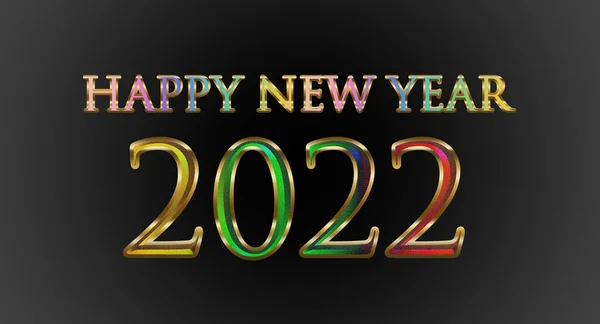 Una Ilustración 2022 Feliz Año Nuevo Sobre Fondo Negro —  Fotos de Stock