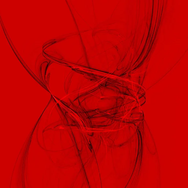 Illustration Tangled Spirals Lines Red Background — Fotografia de Stock