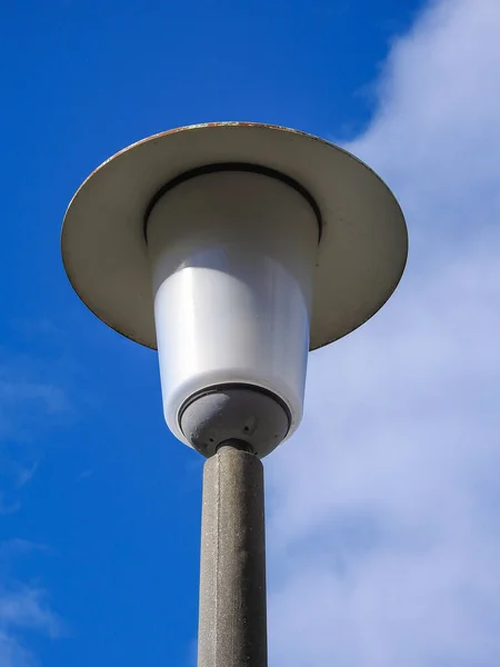 Vertical Shot Old Street Lamp Blue Cloudy Sky Sunny Day —  Fotos de Stock