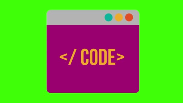 Development Code User Interface Green Screen Animation Vfx — Stock Video