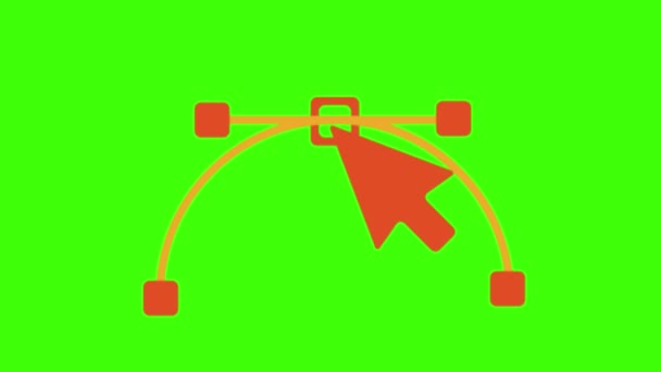 Безье Кривая Редактирования Анимации Зеленый Экран Vfx — стоковое видео