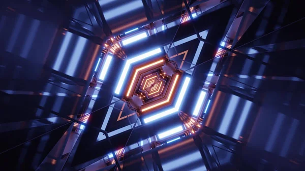 Una Representación Pasillo Futurista Ciencia Ficción Hacia Portal Con Luces — Foto de Stock