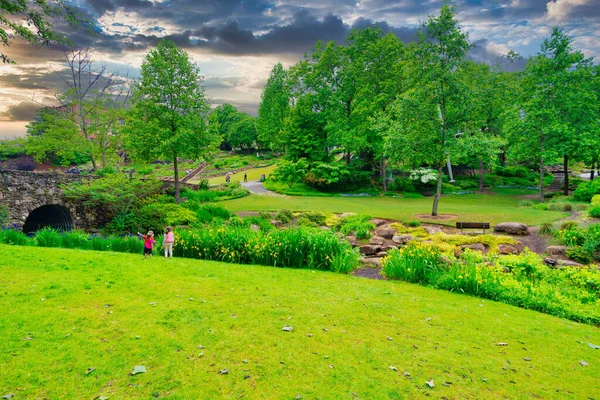 Gyönyörű Kilátás Nyílik Falls Park Reedy Folyó Greenville Dél Karolina — Stock Fotó