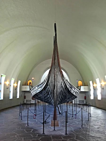 Vertikal Bild Ett Vikingaskepp Oslo Museum Norge — Stockfoto