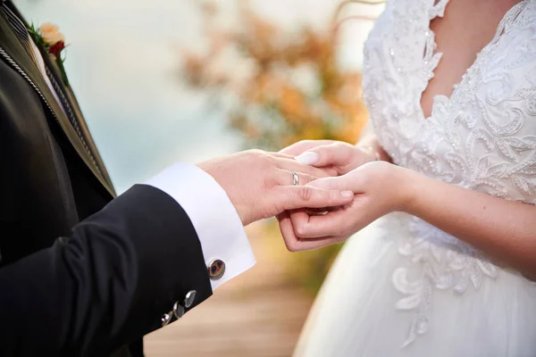 Tiro Perto Uma Cerimônia Casamento — Fotografia de Stock