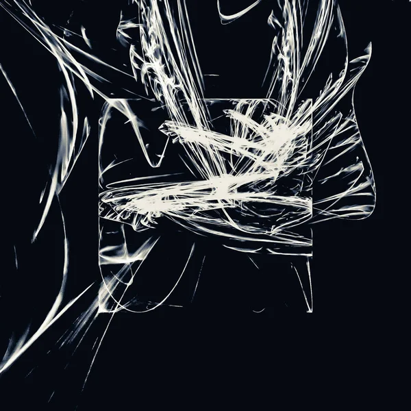 White Scratched Sketch Black Background — Stok fotoğraf