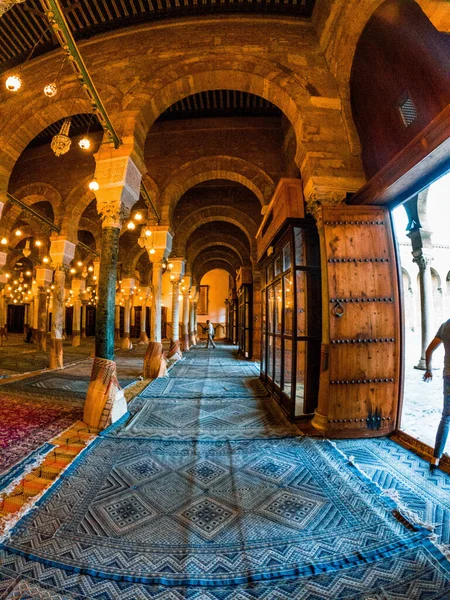 Interior Beautiful Zaytuna Mosque Tunisia — стоковое фото
