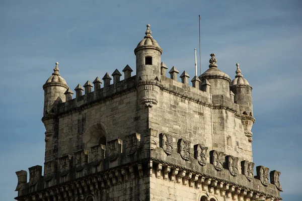 Tmavě Modrá Obloha Nad Věží Svatého Vincence Lisabonu Portugalsko — Stock fotografie