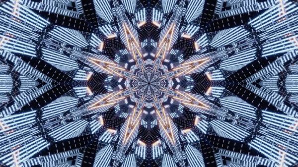Візуалізація Футуристичного Коридору Калейдоскопа Порталу Барвистими Неоновими Вогнями — стокове фото