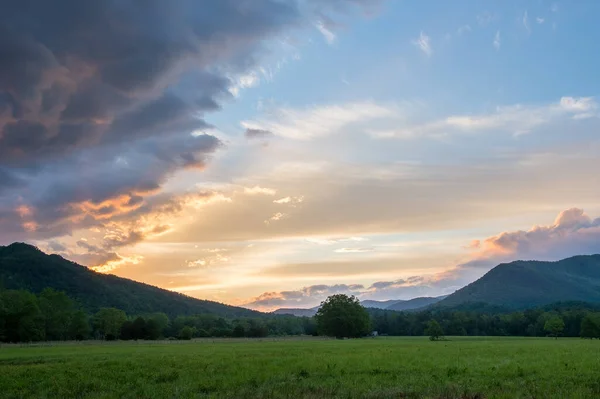 Een Prachtige Zonsondergang Great Smoky Mountains National Park — Stockfoto