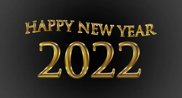 Una Ilustración 2022 Feliz Año Nuevo Sobre Fondo Negro — Foto de Stock