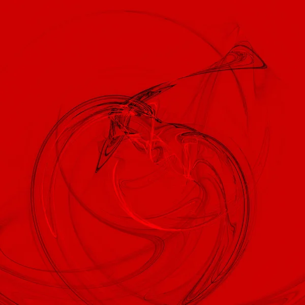 Illustration Tangled Spirals Bright Red Background — Fotografia de Stock