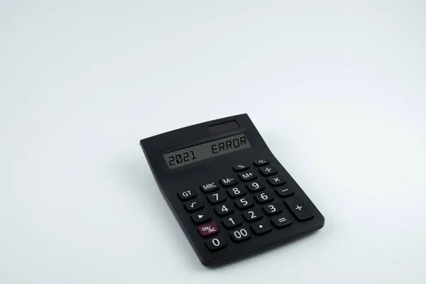 Kalkulačka Chybou 2021 Izolované Bílém Pozadí — Stock fotografie