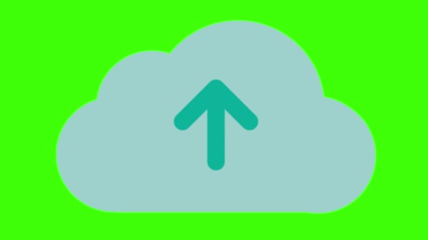 Upload Cloud Storage Green Screen Animacja Dla Vfx — Wideo stockowe