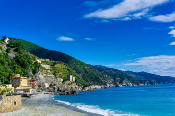 Una Hermosa Vista Del Mar Mediterráneo Casas Cinque Terre Italia — Foto de Stock