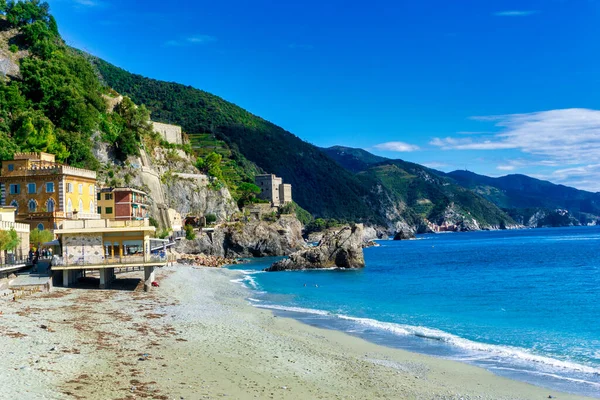 Piękny Widok Morze Śródziemne Domy Cinque Terre Włochy — Zdjęcie stockowe