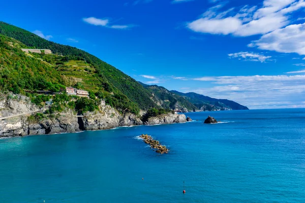 Piękny Widok Morze Śródziemne Cinque Terre Włochy — Zdjęcie stockowe