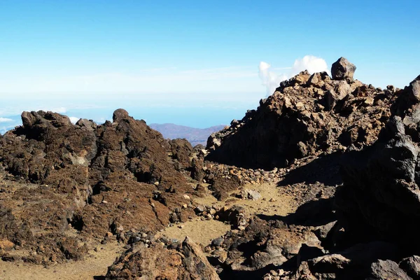 Der Vulkan Teide Vor Bewölktem Himmel Auf Der Spanischen Insel — Stockfoto