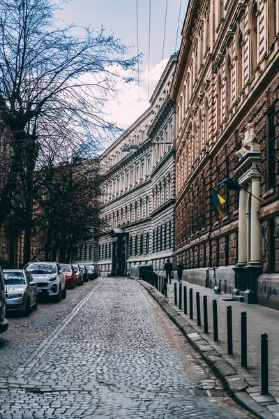 Függőleges Felvétel Városi Kilátás Lviv Ukrajna — Stock Fotó