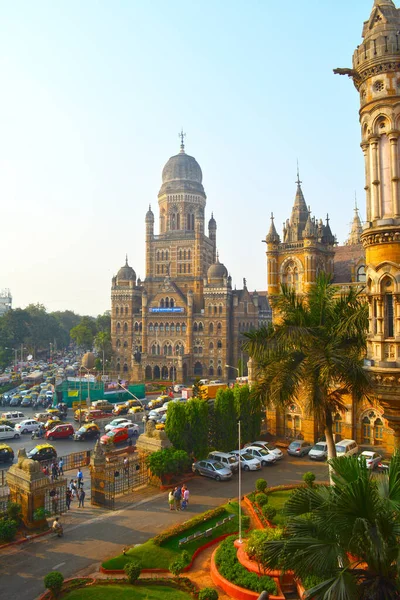 Egy Függőleges Felvétel Városi Vállalat Örökség Épületéről Mumbaiban Indiában — Stock Fotó