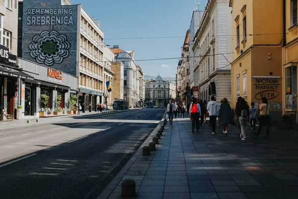 Sarajevo Bosnien Och Herzegovina Oktober 2021 Utsikten Över Gatan Sarajevo — Stockfoto