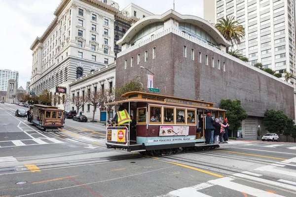 San Francisco Stany Zjednoczone Października 2021 Tramwaje Sacramento Street San — Zdjęcie stockowe