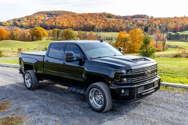 Cobleskill Estados Unidos Outubro 2020 Caminhão Chevrolet Silverado Preto — Fotografia de Stock