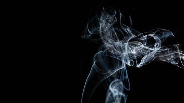 Smoke Curves Dark Black Background — Stockfoto